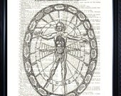 Buy 2 get 1 FREE Whimsical print On An Vintage Dictionary Page ANTIQUE Book print mixed media ( 100 L)