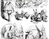 Alice In Wonderland  Waterslide Decal Sheet 8.5 x 11  Sheet Supplies Ceramic Metal Plastic Stone Buy Four Get One Free