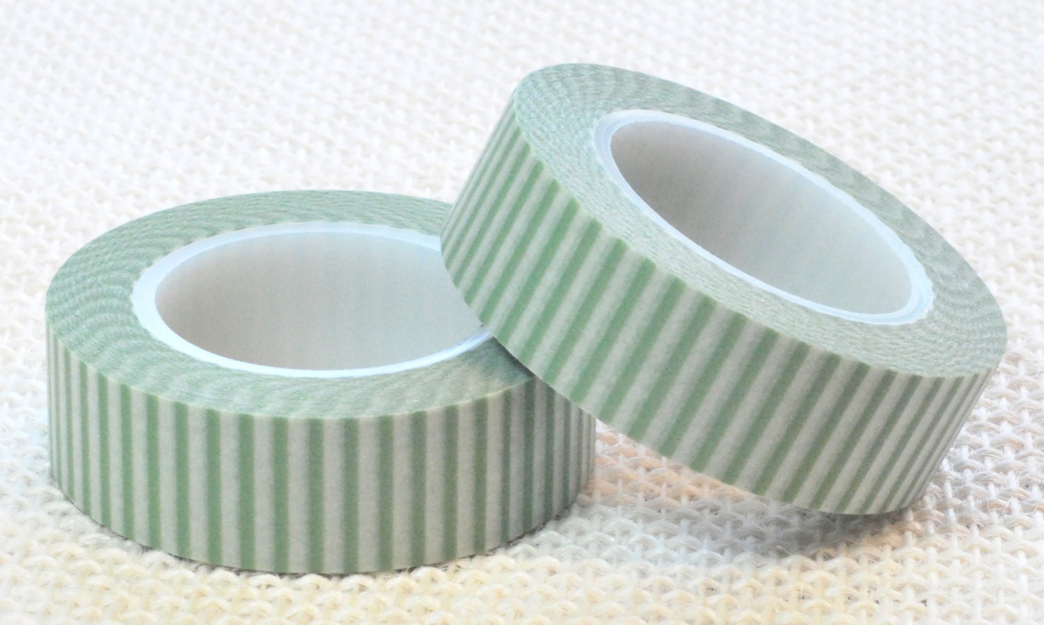 Mint Green Striped Washi Tape - Deco Paper Tape / Masking Tape / Decorative Tape