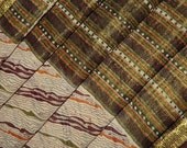 Pure Cotton Vintage Stripes Saree Used Quilt Wrap Home Decor Scrap Sewing Recycled Fabric Women Crafted Hand Woven Designer Sari