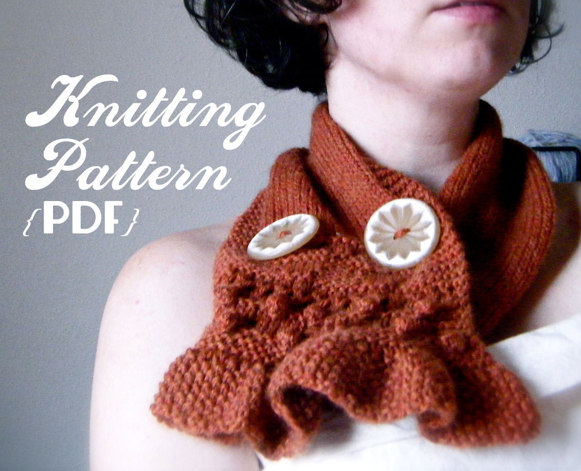 Knitting Pattern : Indian Spices Scarflette neck warmer / scarf PDF document