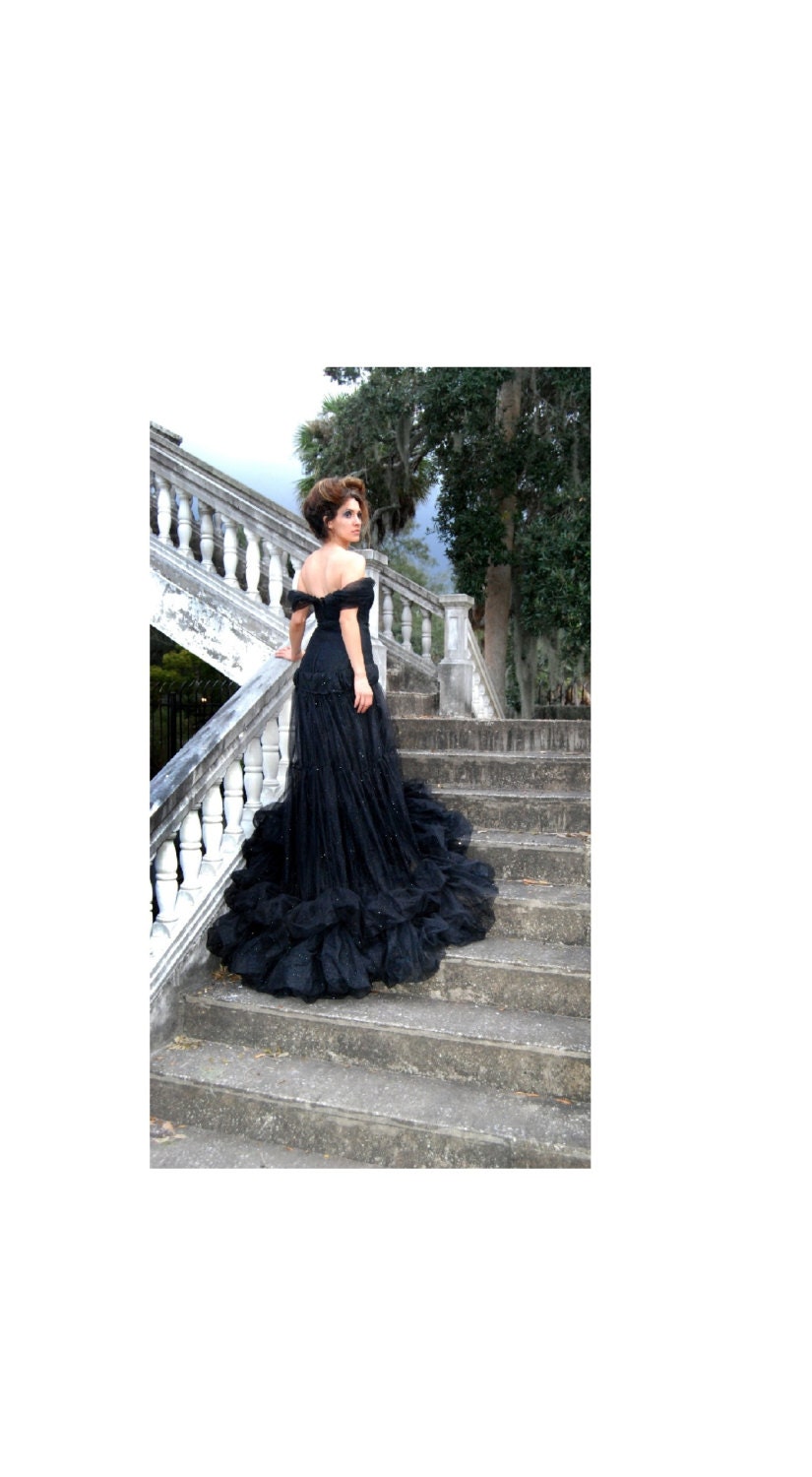 Black Swan Bridal Couture Ricky Lindsay Evening Ball Gown Gothic Fashion Wedding Dress