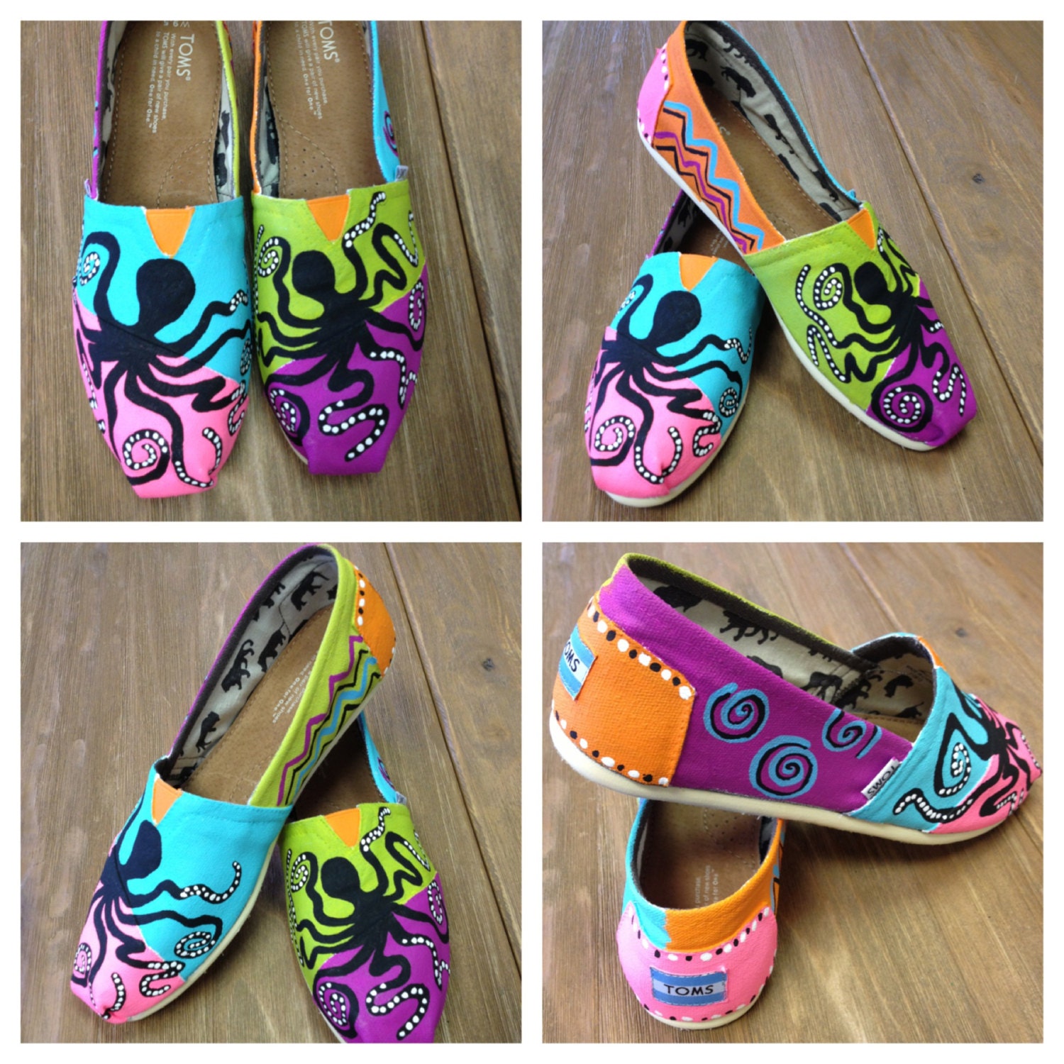 Hand Painted Octopus TOMS Shoes