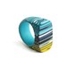 Geometric ring - blue, yellow, turquoise, dark blue - Geometric jewelry