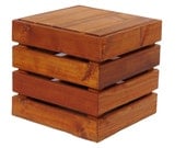 Handcrafted Modular Cedar Wood Inlay Top Table