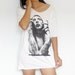 Marilyn Manson Shirts Tattoo Hard Rock Artist White Women V Neck T Shirt Size L