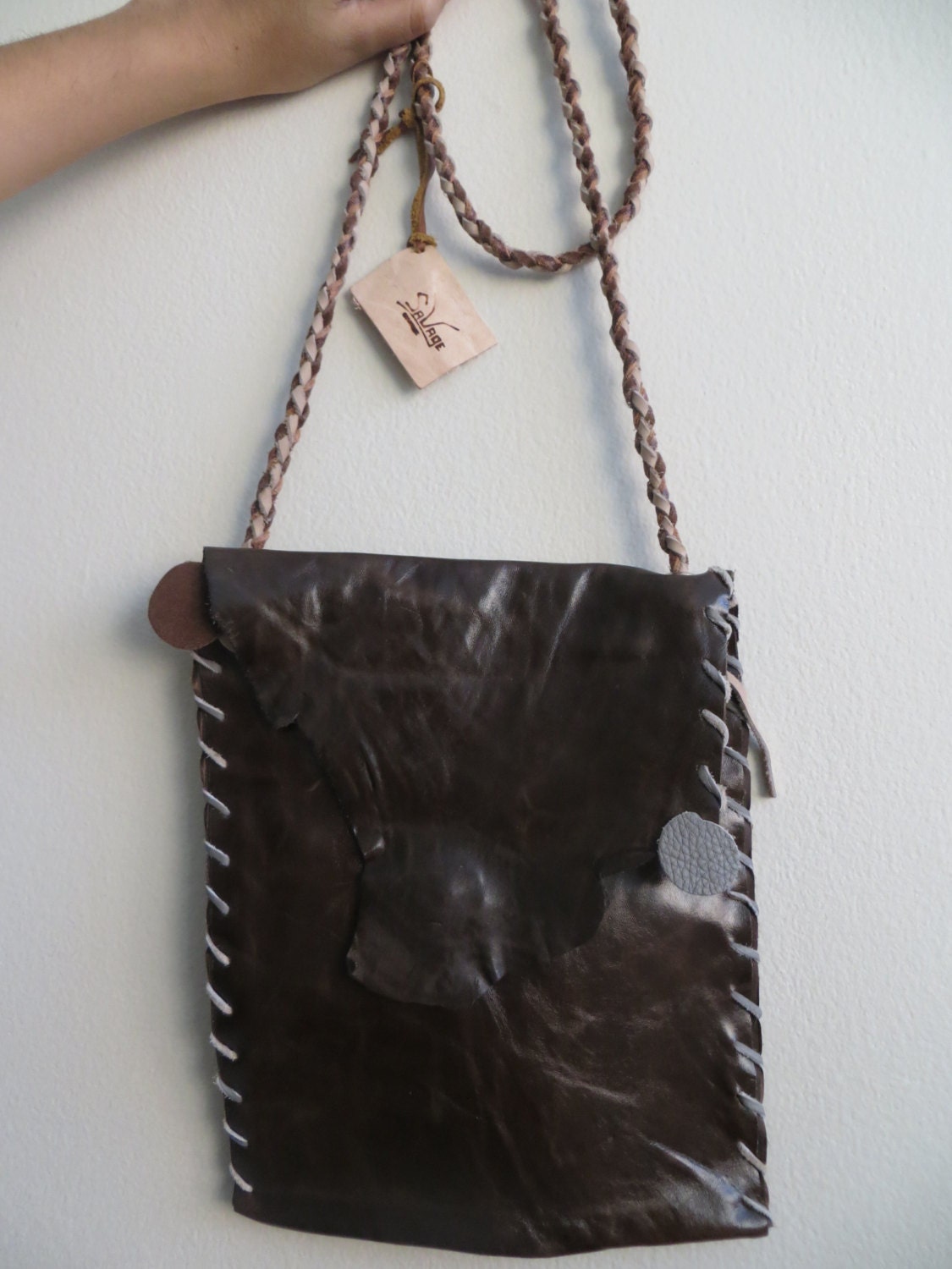 Handmade leather crossbody bag