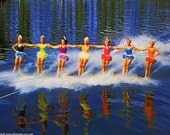 1950s Water Skiing Girls Retro Poster Photo Print Mid Century Modern Vintage Home Decor Wall Art 8x10 inches Bathing Beauties 50s Kitch