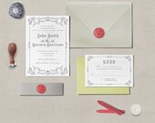 Custom wedding Rustic Vintage Wedding Invitation with wax seal stamp brass Personalized Wedding Stamp