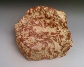 Hand Made - Low Fire Orange & Yellow - "Organic Rock" Stoneware Soap Dish - F00