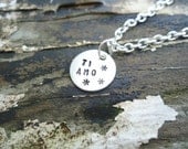 Hand Stamped Silver Metal Necklace - Ti Amo - I Love You In Italian - Other Languages Available