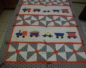 Train baby quilt