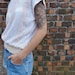 RETRO Peach and White STRIPED Knit Jumper