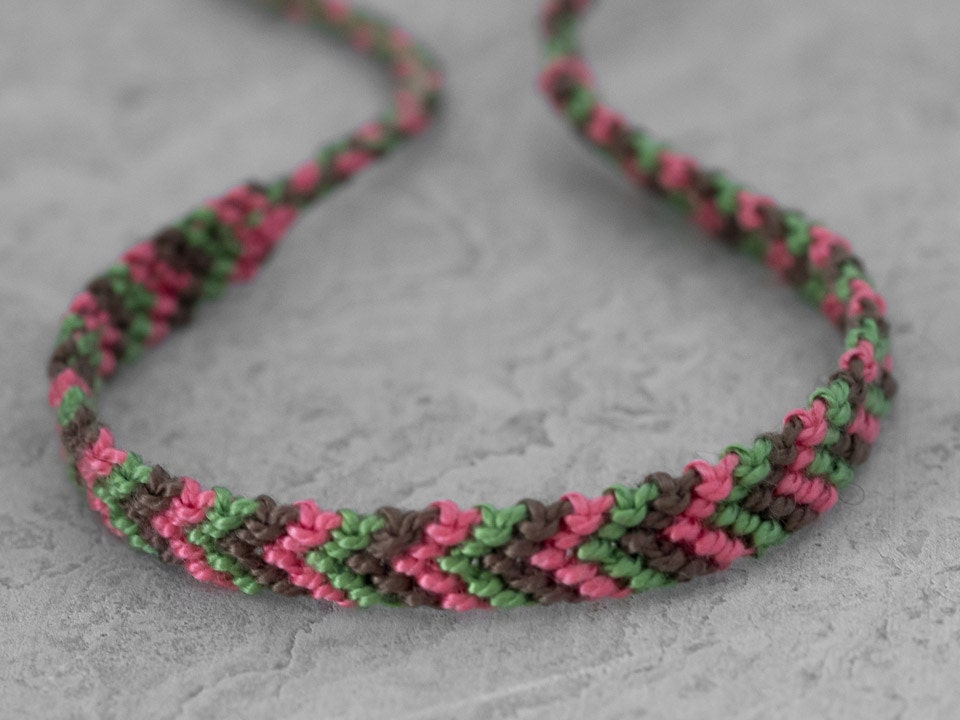 Chevron Friendship Bracelet, Pink Friendship Bracelet, Cotton Floss