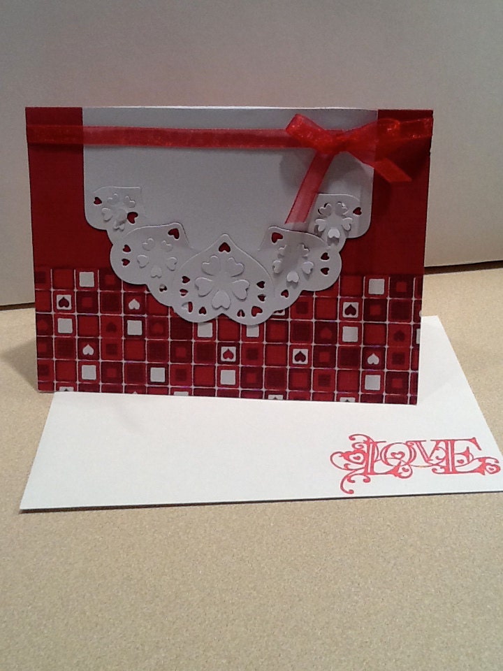 3D Raised Heart Embellishment Love Greeting Card