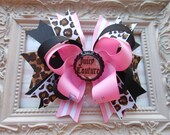 Girls Baby Toddler Handmade JUICY DESIGNER LEOPARD Boutique Bottle Cap Hair Bow
