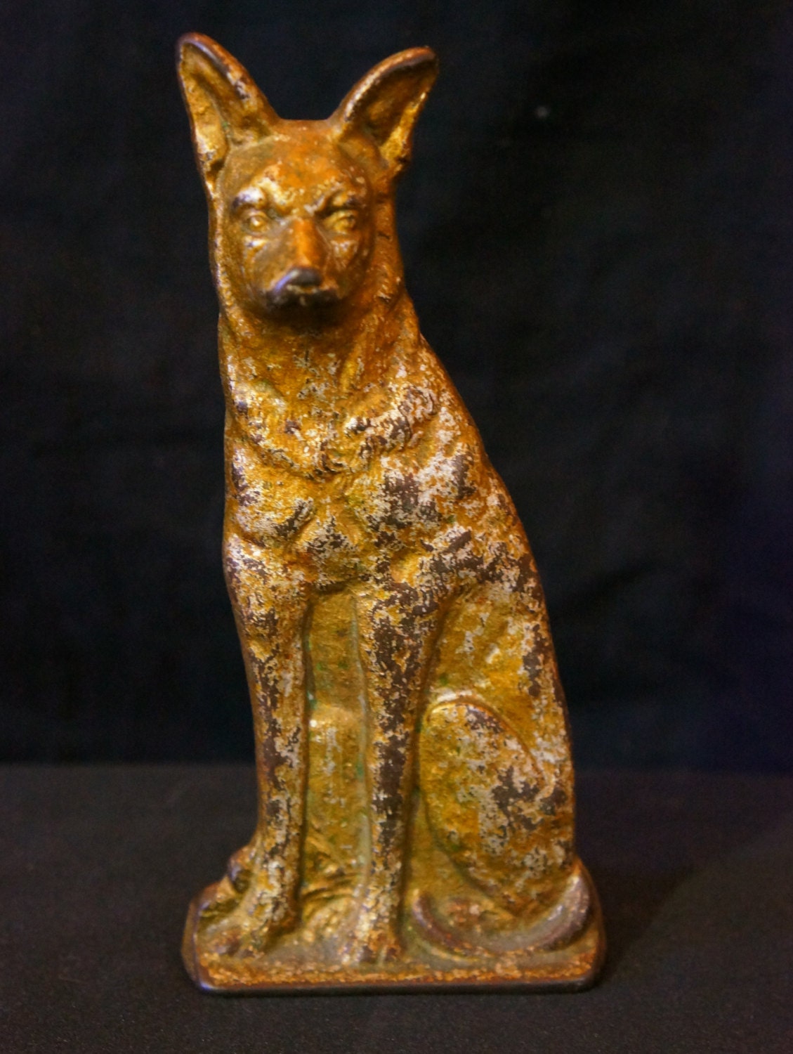 amazing vintage Hubley cast iron doorstop or bookend German Shepherd Dog free shipping