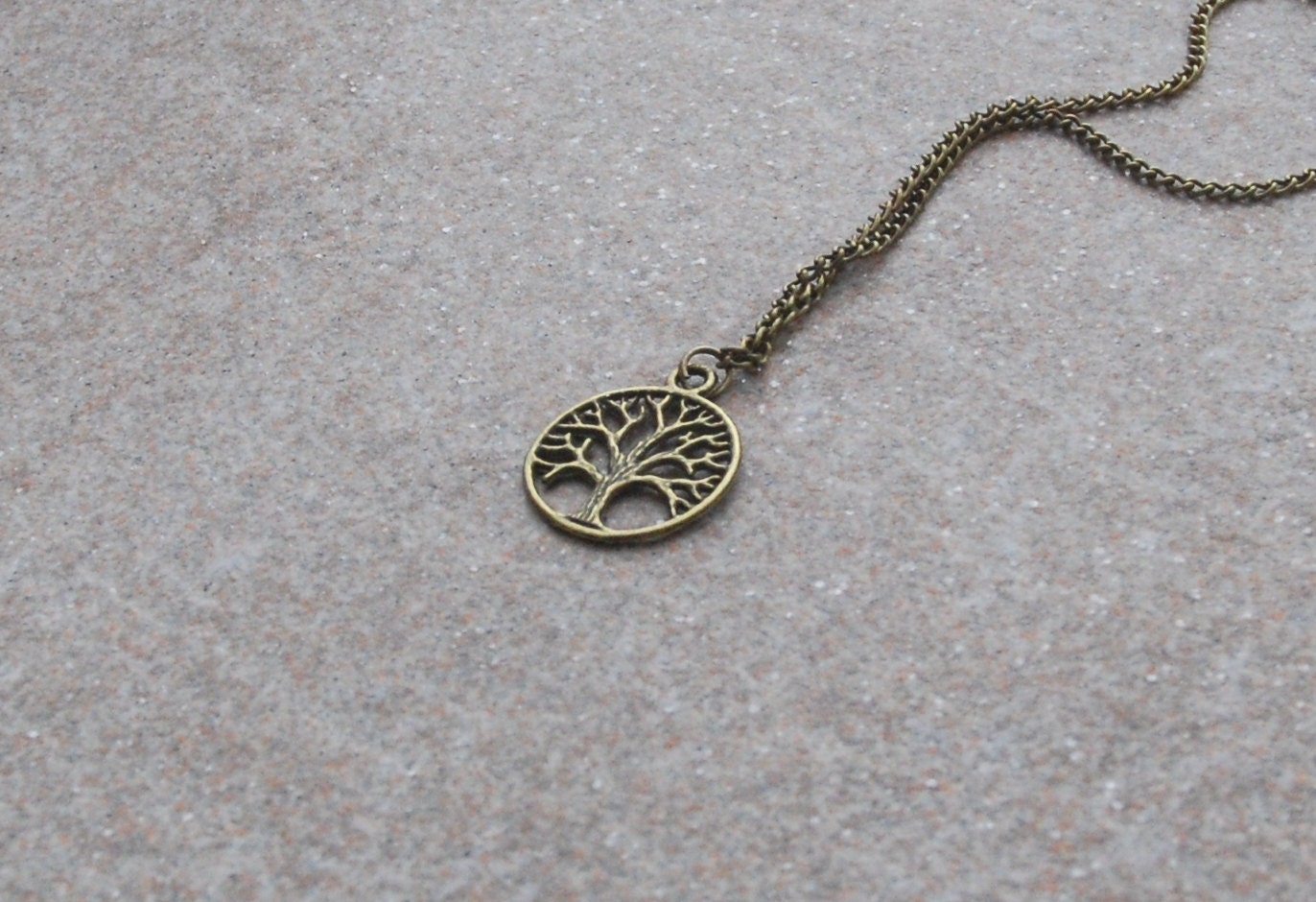 Necklace Nature Bronze Tree, Necklace Tree of Life, Jewelry Simple, Everyday Bronze Necklace Nature