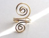 Gold Filled Ear Cuff, Spiral, Circles, Square Wire, Wire Wrapped, Handmade, Beach, Summer, Vacation, Wedding