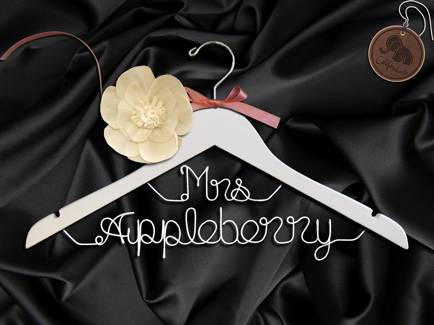 Wedding Hanger - Mrs on Top / Two Lines Hanger, Personalized Custom Bridal Hanger,Brides Hanger,Name Hanger,Dress Hanger,Bridal Shower Gift