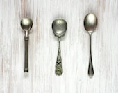 Set of 3 Silver Plated Spoons, Russian. Serving Spoon collection . Mid century,  ohtteam wedding, Housewarming, Collectibles, Crown Spoon - RaffaelloVintage