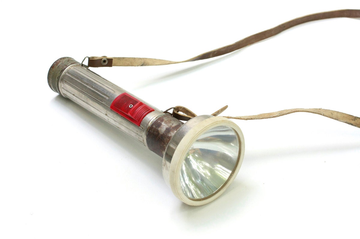 Vintage Flashlite, Metal Triplite, Torch, Art Deco style Flashlight, TripLight , Industrial Light, Gift for Him, ohtteam