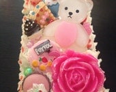 White Whipped Cream iPhone 4 4S Bear Kawaii 3D Decoden bling case