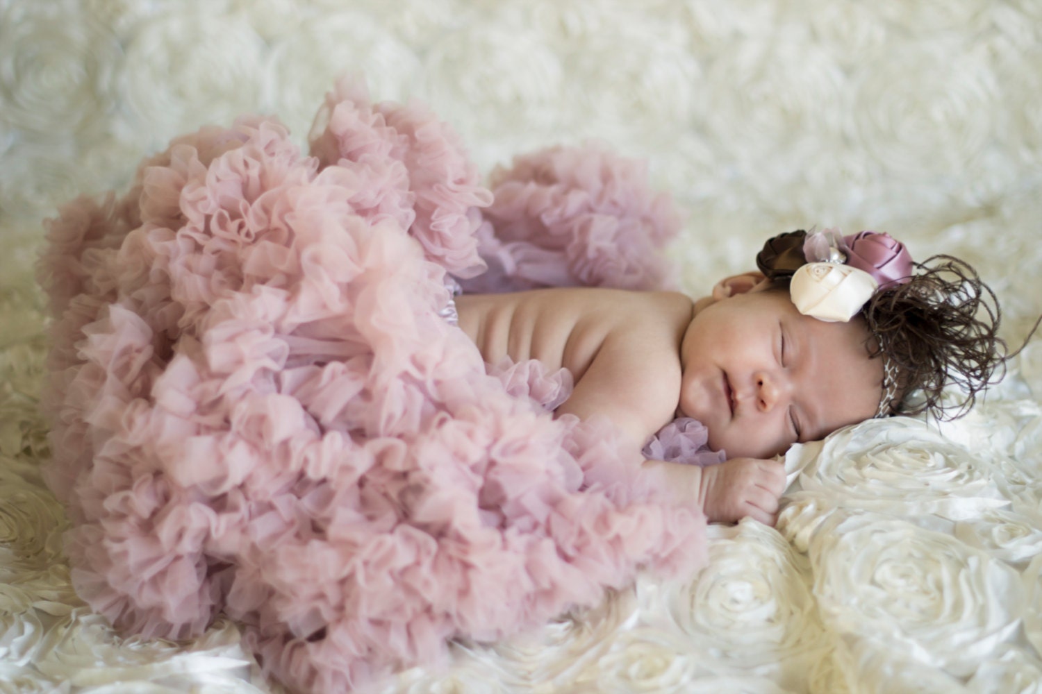 Baby Girl's full ruffle PREMIUM Vintage Pink pettiskirt tutu skirt dress petticoat twins photo prop Newborn size 6-12 6-9 12-24 months