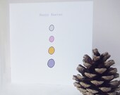Digital art print, Easter eggs : little coloured eggs on a folded card blank inside, square 5x5 inch