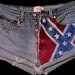 Rebel flag vintage denim shorts with silver studs. Free Shipping to U.S. & Canada
