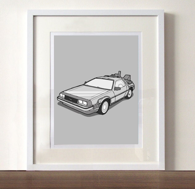 Back to the Future Delorean Limited Edition Art Print