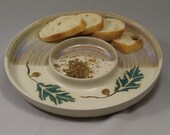 Oil and Bread Dipping Tray, Party Platter for Entertaining, Serving Plate, made by Stegalls Stoneware Pottery