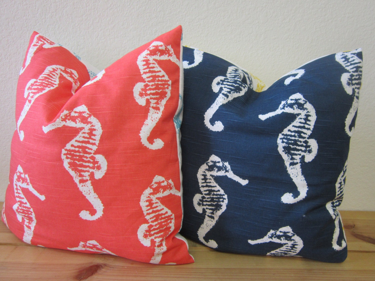Summer Seahorse Designer Throw Pillows - Prints and colors of your choice