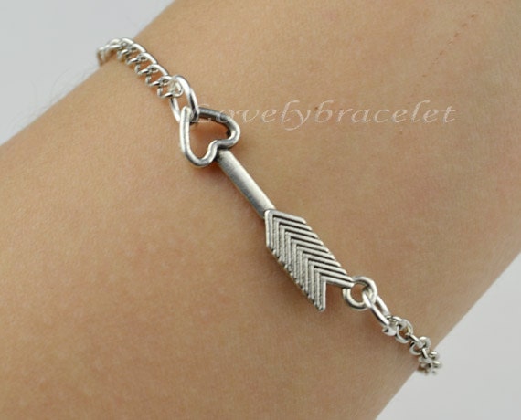 Antique silver arrows bracelet, bracelet, love, the best ship bracelet, friendship, personalized gifts gifts