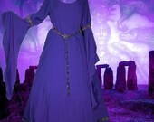 Medieval Fantasy Renaissance LOTR Purple SCA Garb Cotton 1pc Gown LXL
