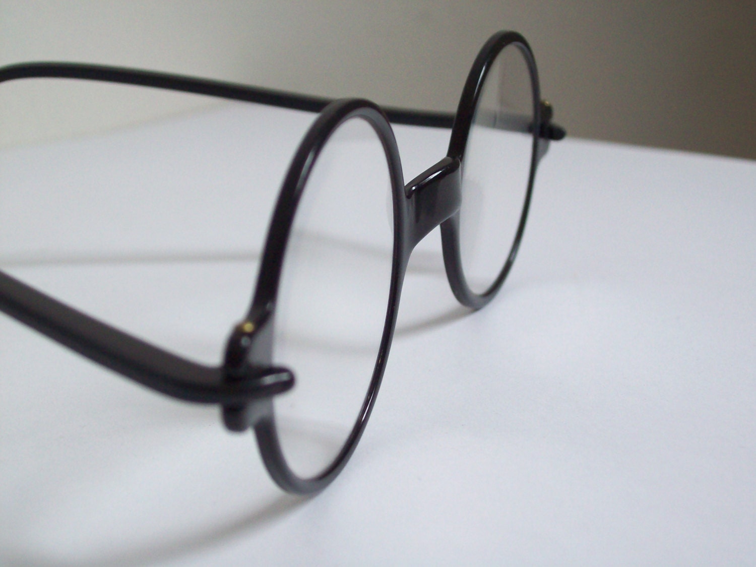 Antique 1920s round eyeglasses Windsor style black catalin frames original glass free shipping to USA