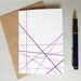 Greeting card purple lines geometric print card any occasion