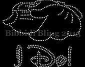 Disney I Do Rhinestone Transfer DIY Wedding Bling Mickey Minnie Holding Hands