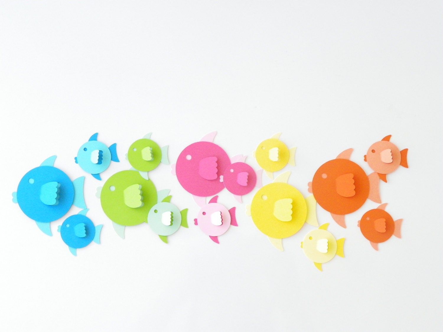 30 Fish - Fishes party Birthday Stationary Invitations Cupcake toppers Crafts Scrap booking Die cuts School supplies Party Decorations