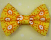 Yellow Retro Baby Girls Felt Flower, Baby Girls Fabric Hair Bow Clip, Baby Girls Felt Bow, Flower Hair Clips, Hair Bow Clips, Headband