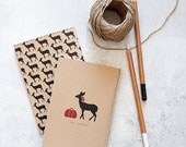 ON SALE Set of Jotters, Two Pocket Notebooks, Two Mini Journals with a Doe