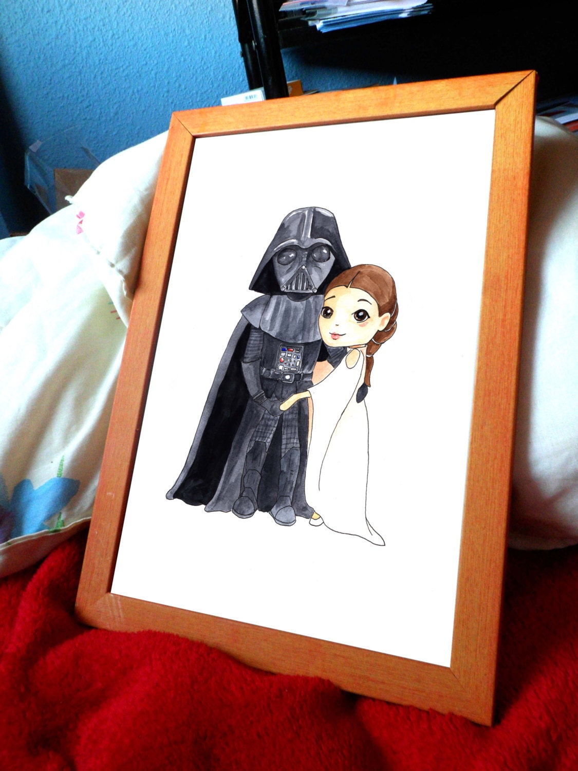 Star wars - Darth Vader and Princess Amidala - A4 print