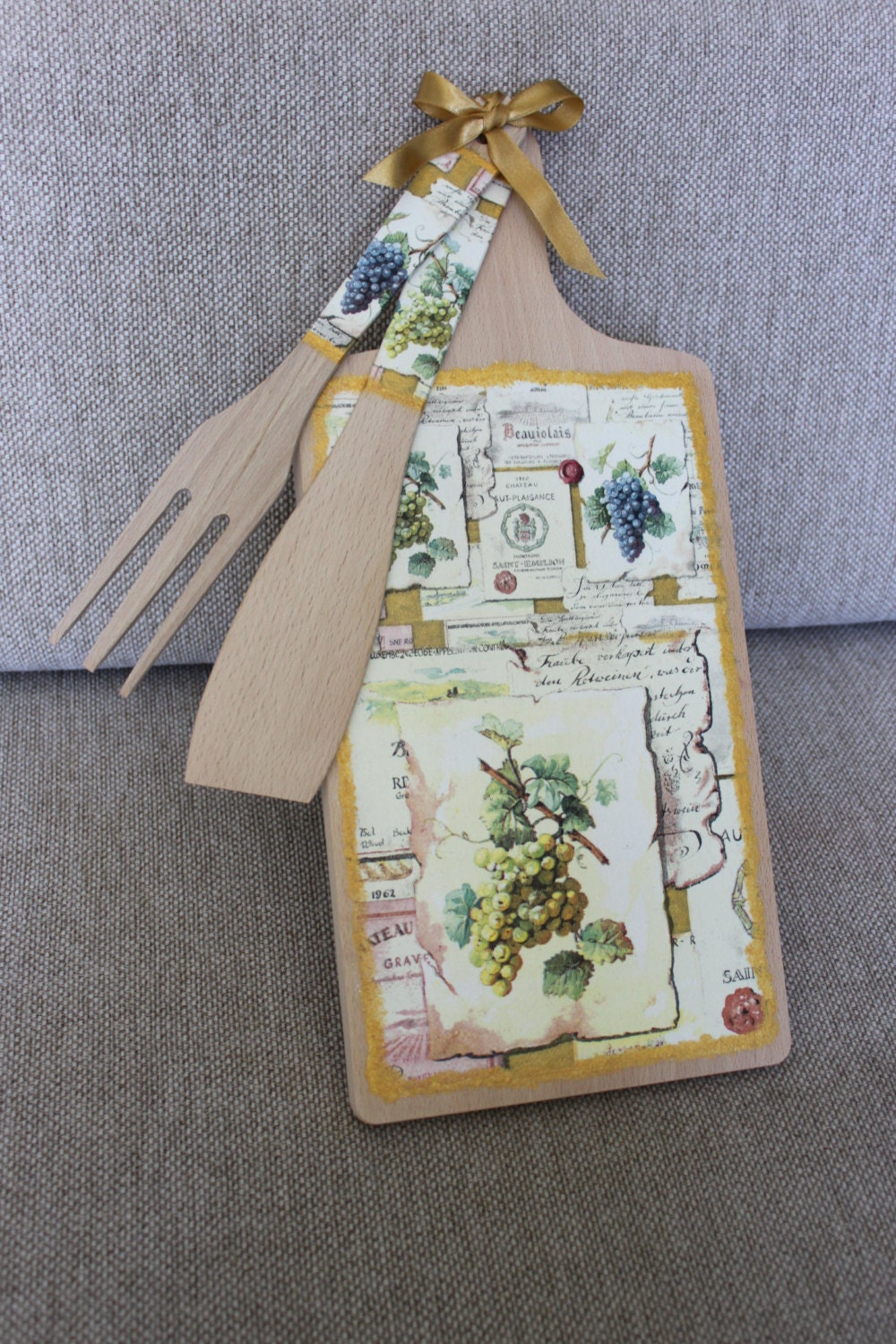 Wooden Chopping Board and Utensils