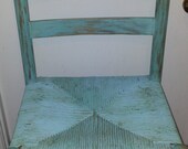 SOLD Tropical Blue Shabby Chic Cane Bar Stools. /furniture/cottage/upcycle/distressed/eco/country/farm/vintage/wood/primitive