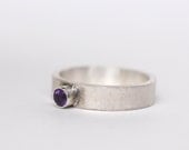 Amethyst Ring-Sterling Silver-Size 8-Purple-Faceted Gemstone-Handmade Jewelry-February Birthstone