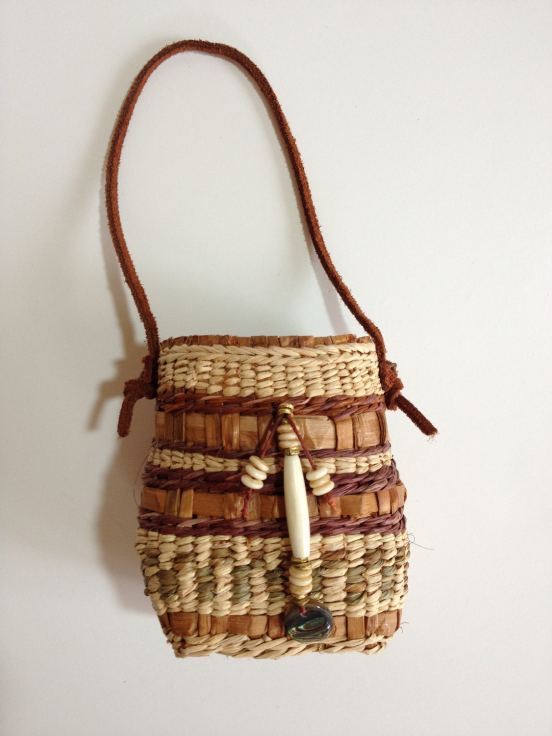 Miniature, Handwoven Basket, Primitive, Cedar Bark, OOAK, Home Decor, House Warming Gift