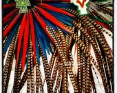 Indian head pieces, Aztec, 6x6, Pow Wow