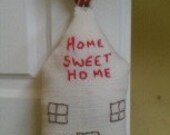 Handmade hanging heart or house decoration home sweet home