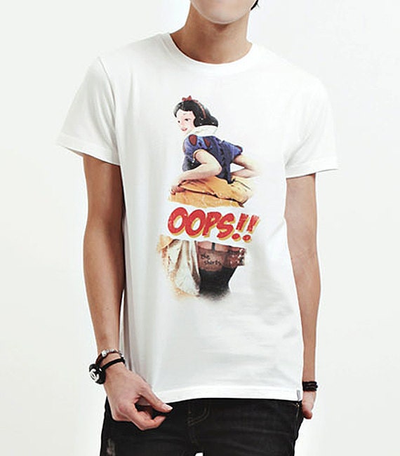 Snow White Princess Men Women Unisex graphic print t shirts mens womens t shirt short sleeve t-shirts White Gray tee Size S M L XL XXL