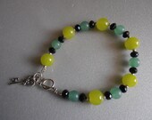 Jade green opal charm bracelet